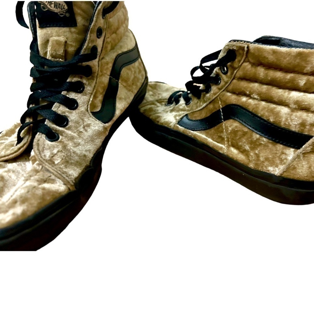 Gold Velvet Vans Skate hi top Sneaker Size 7 M